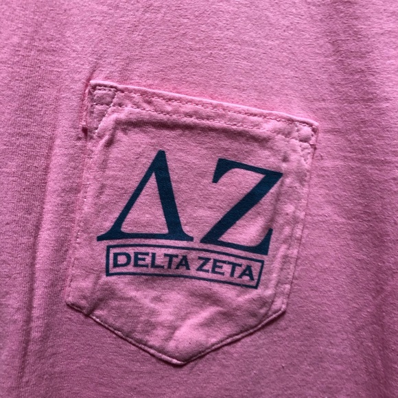 Pink and Blue Delta Zeta Pocket Tee - Picture 3 of 8